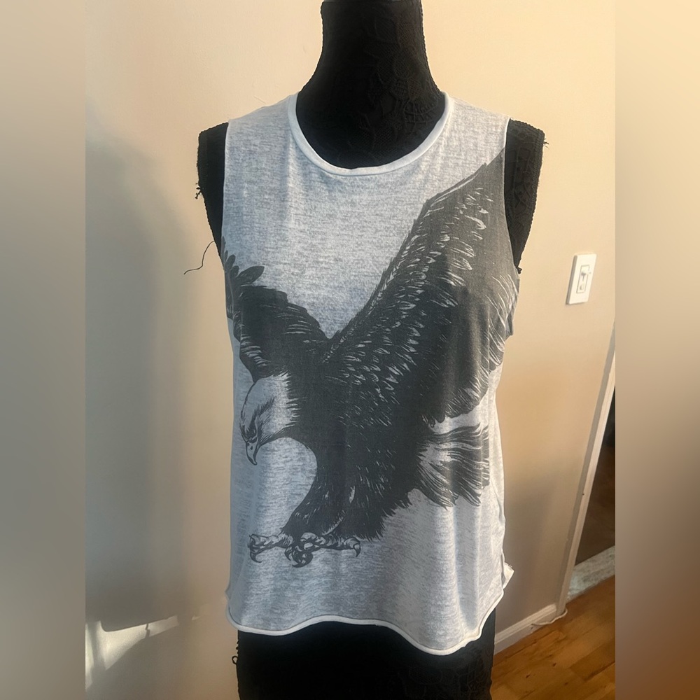 ABS Burnout Eagle Print Tank Top